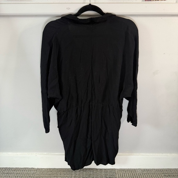 Topshop Button Up Black Collared Dress Tie Waist - Picture 5 of 9